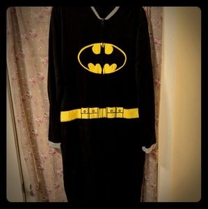 Adult/Men's Batman onesie w/ cape- size L